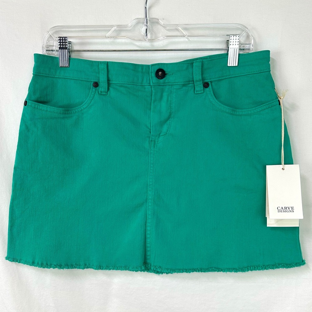 CARVE DESIGNS NEW Maui Skirt Organic Cotton Stretch Denim Fern Women's 8 Granola